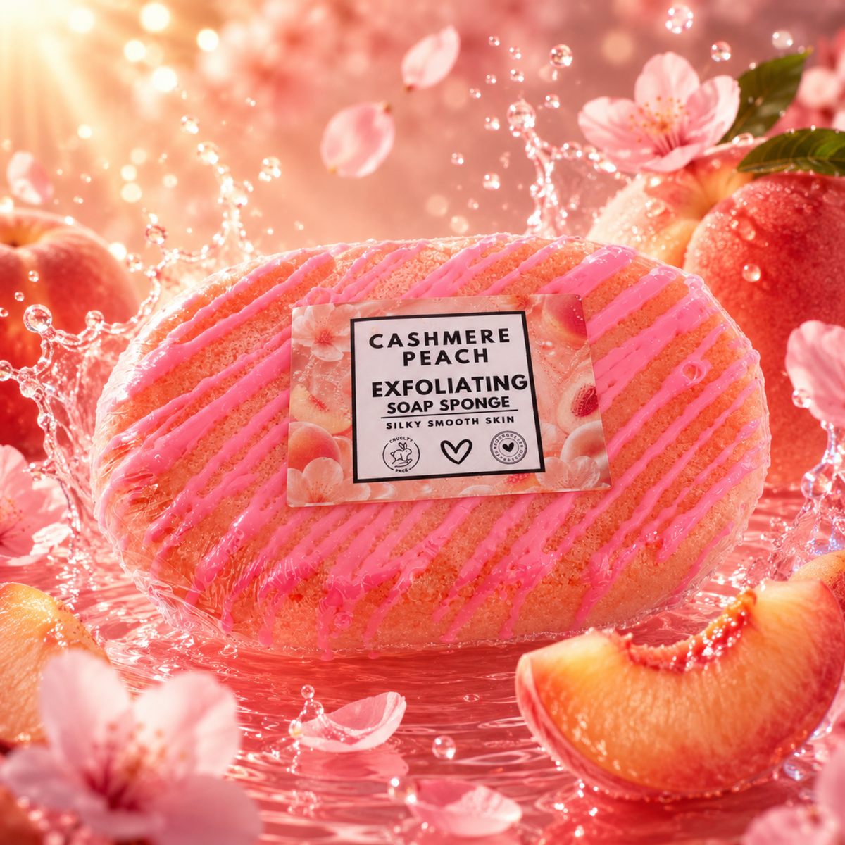 Cashmere Peach Soap Sponge ( x 5)