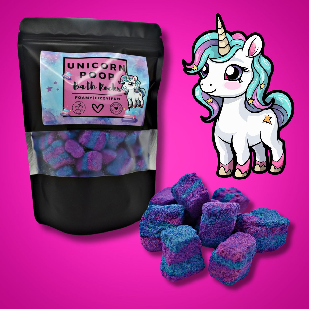 Unicorn Poop Bath Rocks ( x 4 )